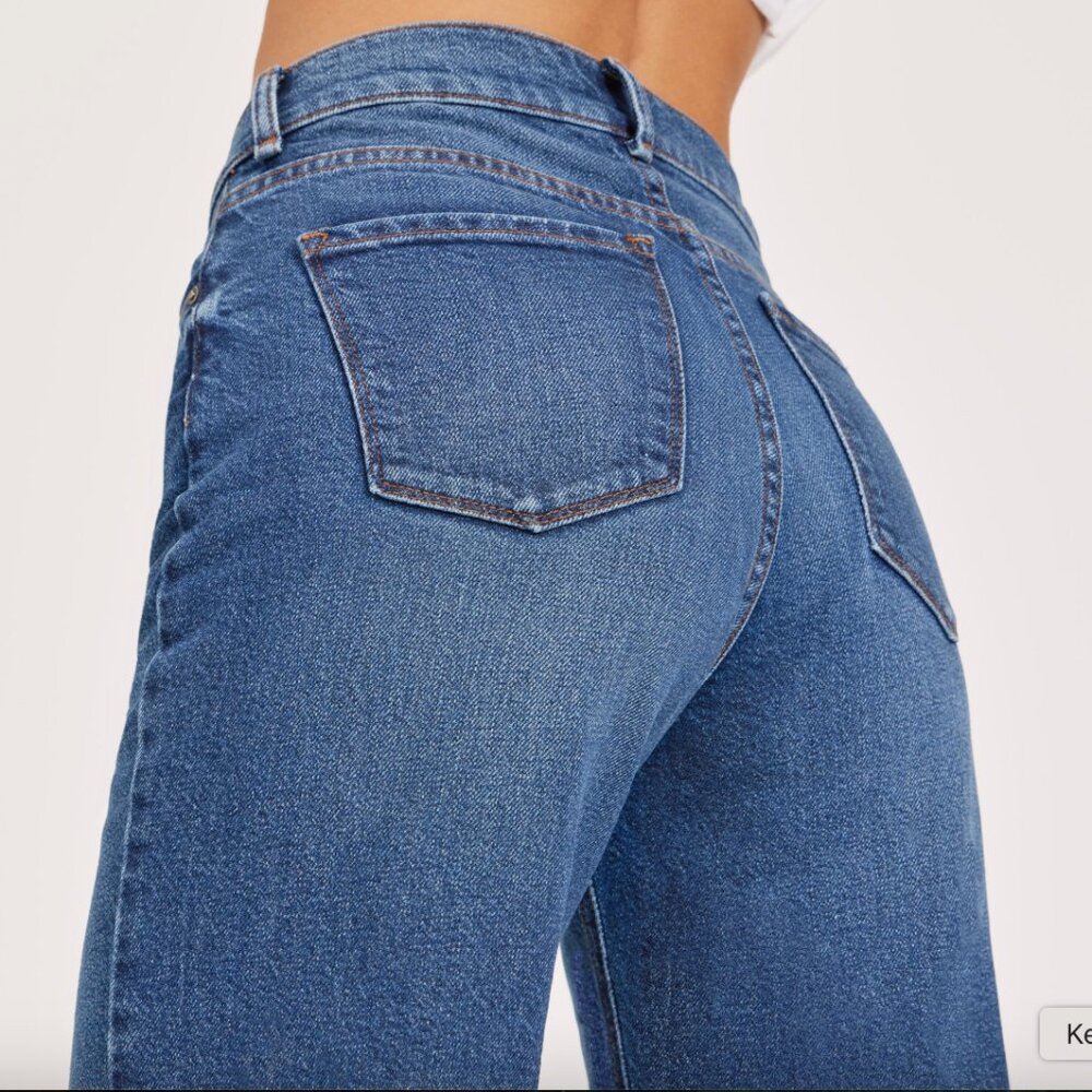 NEW Mott & Bow High Rise Wide Leg Gilmore Jeans Medium/Dark Blue Size 31